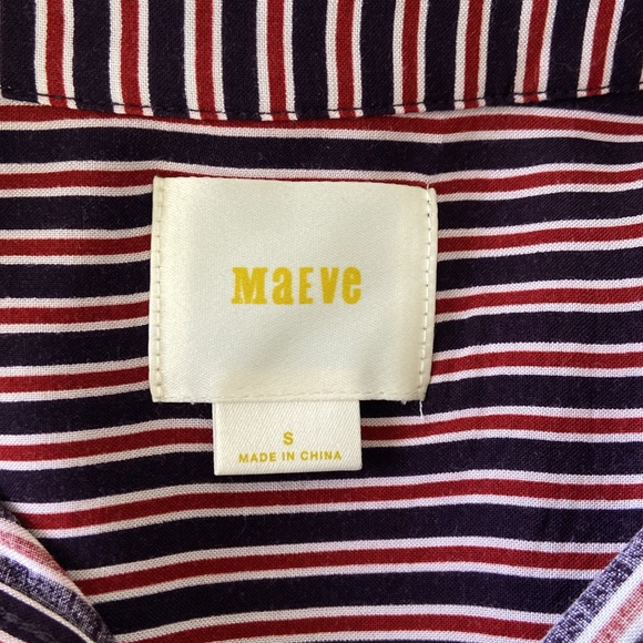 Anthropologie Maeve Striped Tunic Length Button Down EUC Size Small - Picture 6 of 8